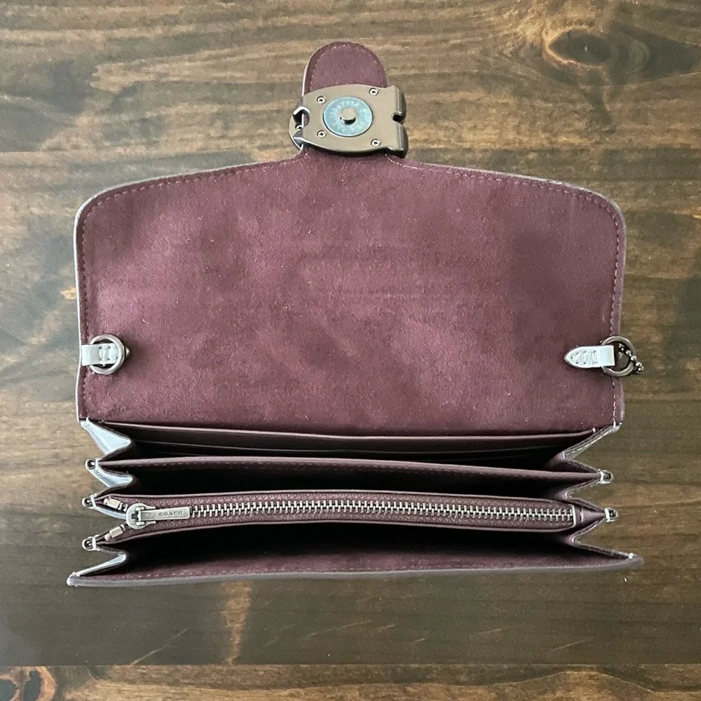 Coach “Tabby” Leather Clutch Bag with Chain Strap - Picture 7 of 8